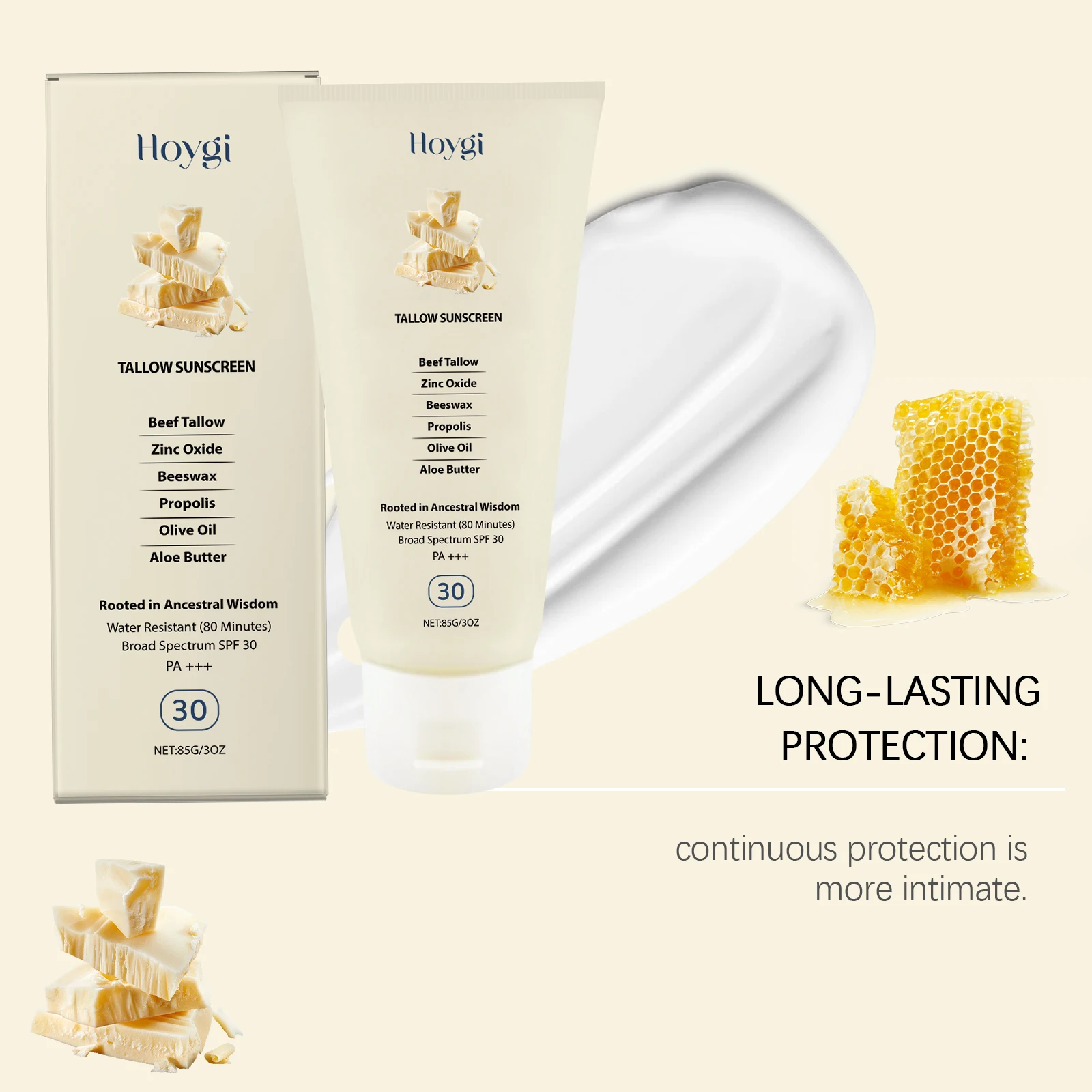 Hoygi Spf30 Body Sunblock Cream Deep Hydrating Refreshing Prevent Sunburn Non-greasy Mild Non-irritating Body Sunscreen Cream