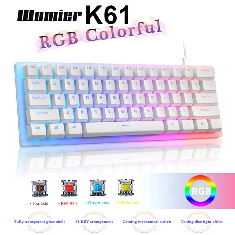 Beautiful view of Womier Mechanical Keyboard Kit With Led