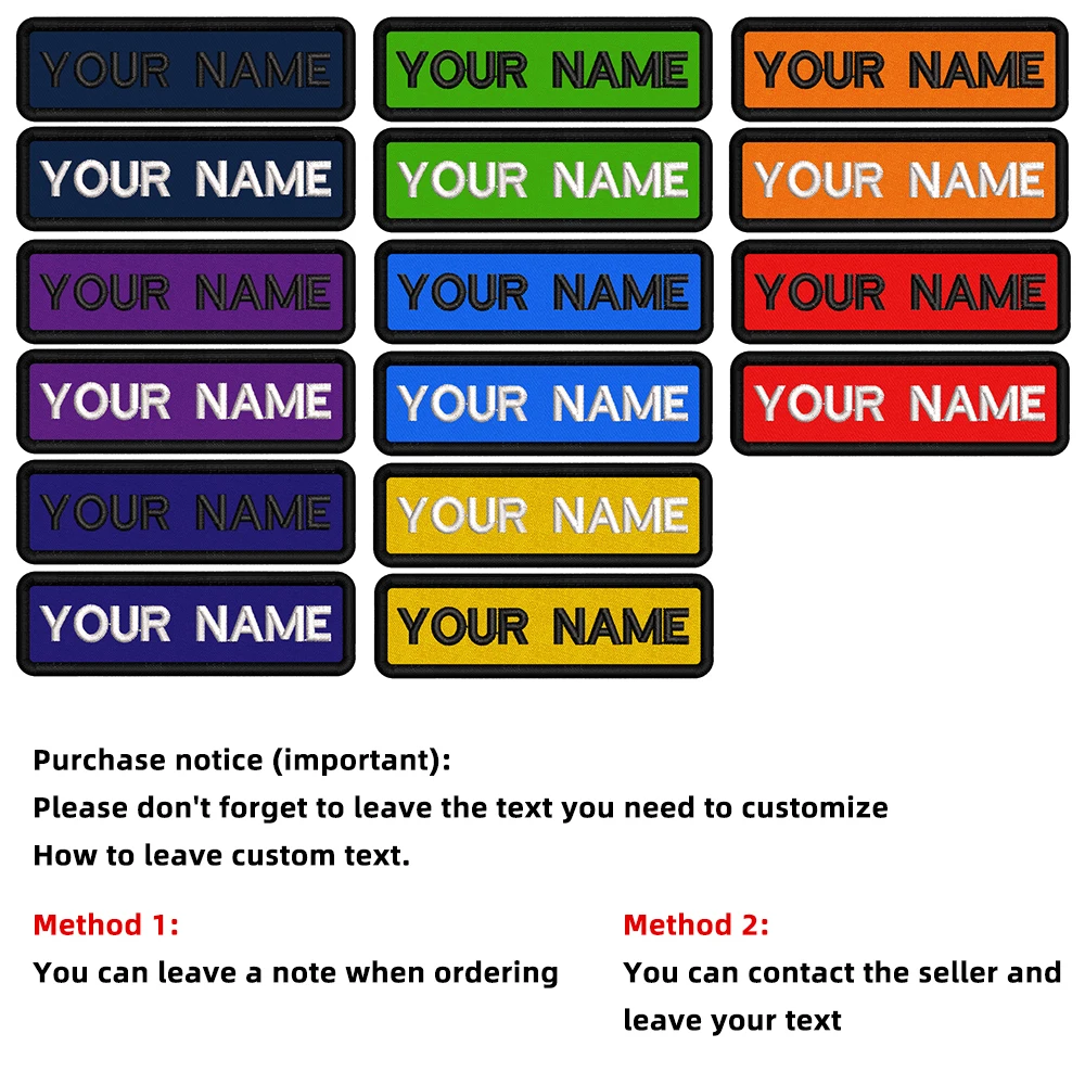 Personalized Patches Name Patch Colorful Customization Embroidered Badge DIY Emblems Iron On Or Hook Loop for Clothing clothing patches embroidered patches custom name patches