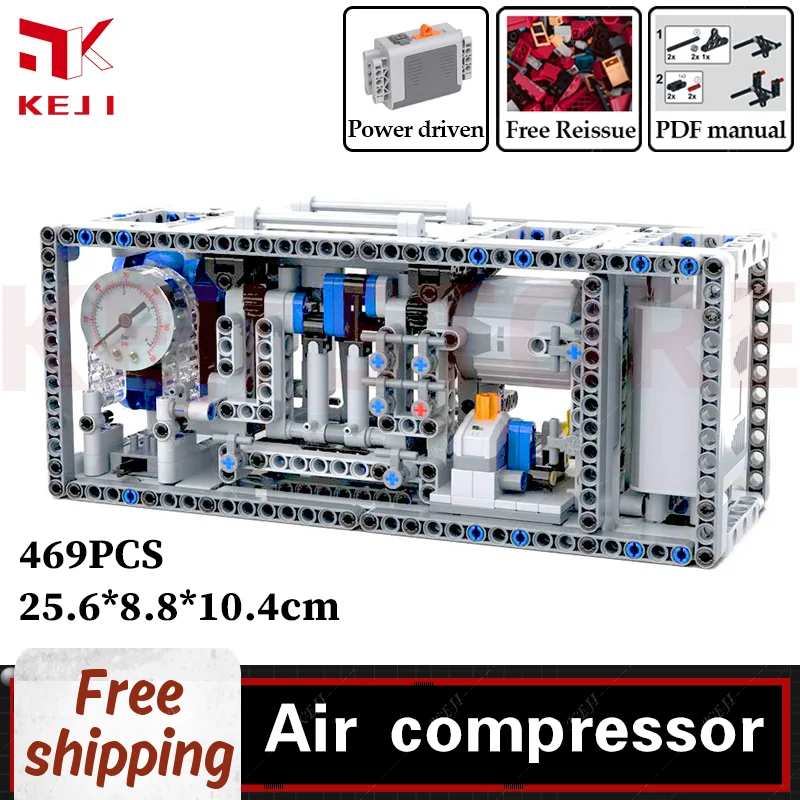 Keji Moc-73513 Electric Auto Start Compressore D'Aria Modello Di Macchina Building Blocks Mattoni Kit Giocattoli Per Ragazzi Regalo Di Natale