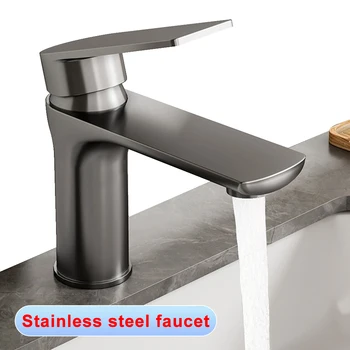 ก๊อกน้ำสแตนเลส วาล์วคุณภาพสูง เหมาะสำหรับใช้ในอ่างล้างหน้า อ่างล้างมือ และสถานีล้างมือในตู้ห้องน้ำ 1