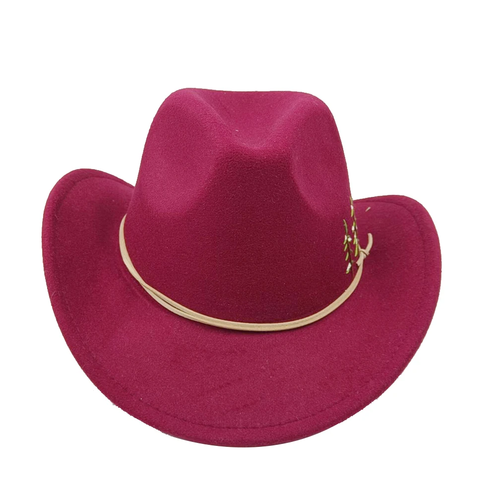 Cowboy Hats for Men Hand Embroidered Western Cowboy Hat Accessories Decoration Classic Wide Brim Jazz Women's Felt Hat cowboy hats
