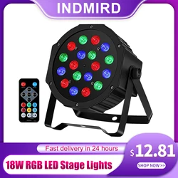 18W LED Stage Lights RGB DJ LED Par Light Remote&DMX Controlled Sound Activated Auto Play Uplights for Wedding Birthday Christma