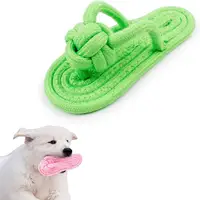 Dog Chew Funny flip flops Decoy Toy Shoes Natural Cotton Rope Slipper Interactive Pet Chewing Puppy Dog Walking Teeth Cleaning 1