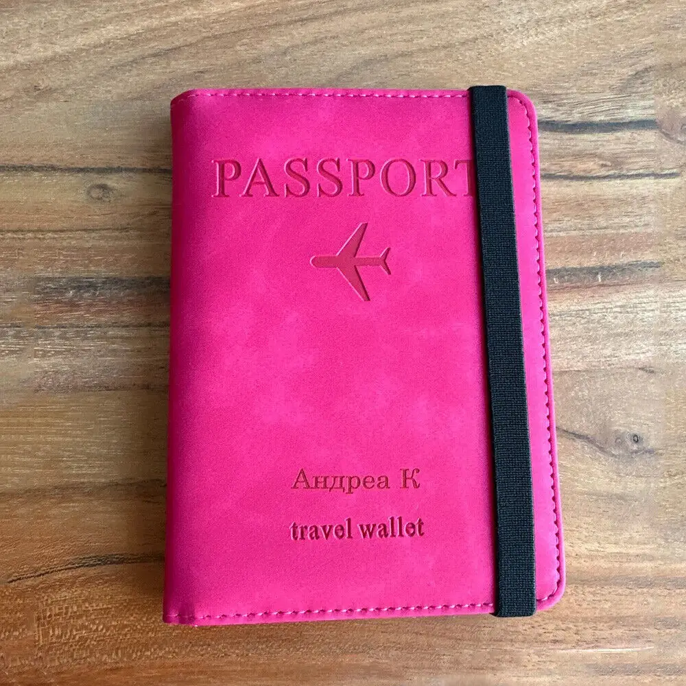 Designer Personalised Passport Cover Travel Document holders for Travel Business Elastic Band customised passport holder