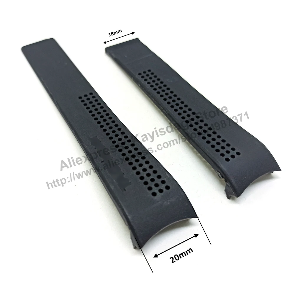 Adatto/Per Tag Heuer Carrera Cas211 * , Cas215 * , Cv205 * - 20Mm Gomma Nera Ft6007, Cinturino Di Ricambio Ft6014
