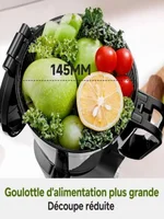 Fruits et légumes Juicer gris foncé filtre en acier inoxydable facile à nettoyer maison Juicer fruit Juicer Juicer production de jus de fruits High Kitchen Feeder 3