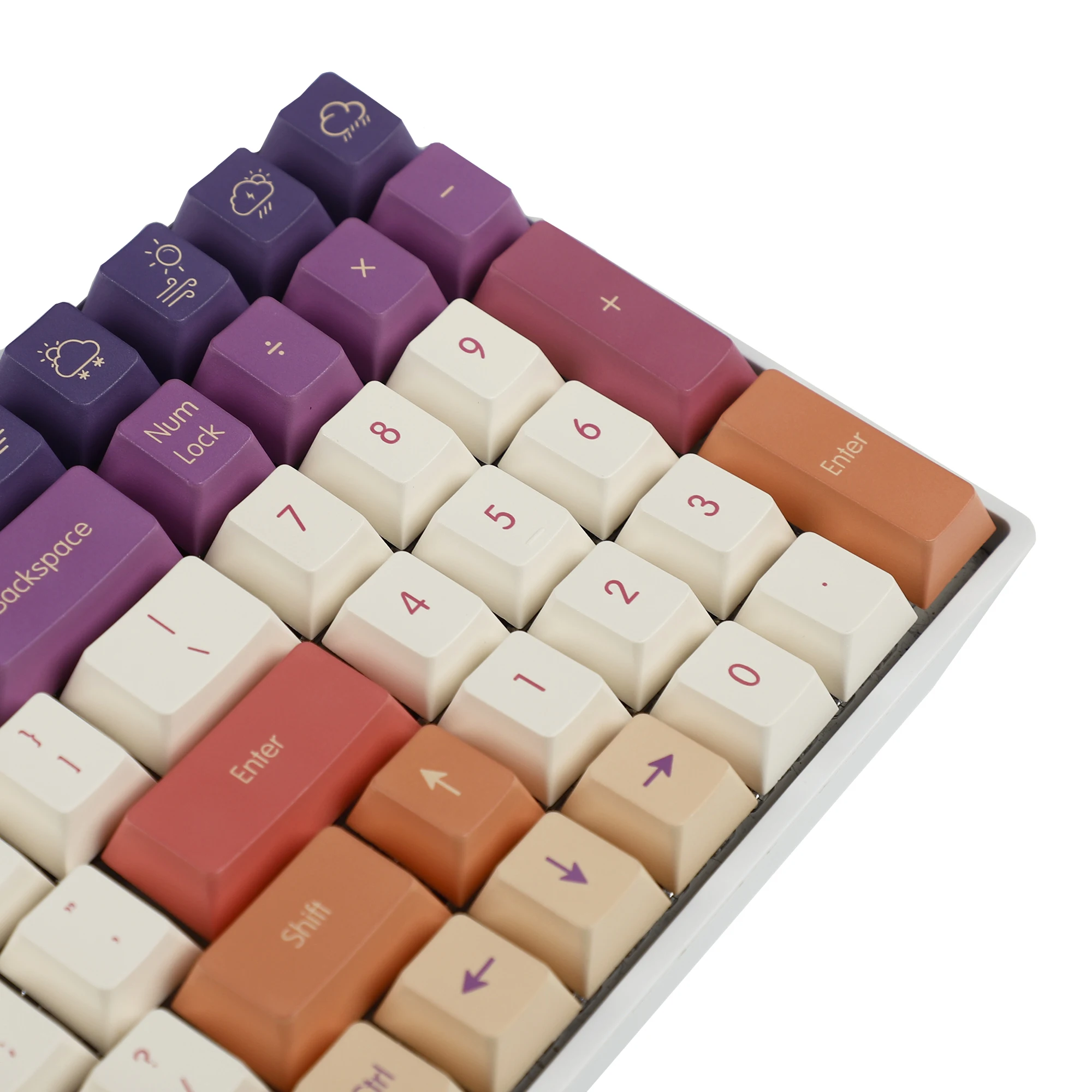 Fumo Nuvem Keycaps Cherry Profile Dye Sub Grosso Pbt Lados Keycap Conjunto para Ansi 104 Tkl Gk61 96 75 Gmmk Ncr80 mx Teclado 143 - Imagem 3