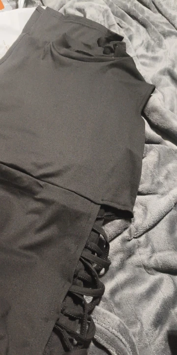 Criss Cross Cut Out Dress, Sexy Bodycon Mock Neck Sleeveless Dress, Women's Clothing photo review