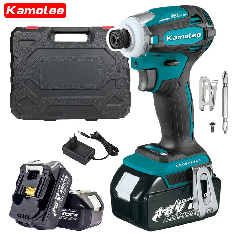 cordless impact wrench 980nm torque brushless motor with 1 2 and 5 16 inch quick chuck 4 0a fast charger variable speed multifunction impact kit with belt and carrying case 【With ToolBox】Kamolee 588N.m 18V LXT® Lithium‑Ion Brushless Cordless 1/4'' Quick‑Shift Mode™ 5‑Speed Impact Driver