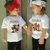Chip and Dale Disney Kids Tshirts Cartoon Double and Trouble Print Summer Twins Tops Tees Funny Boys Girls Best Friends Shirts 2
