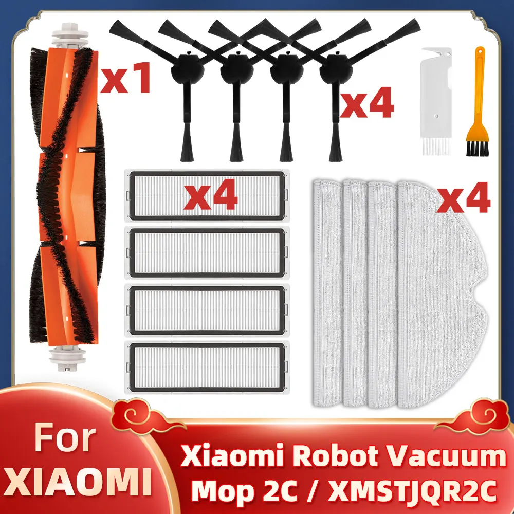 Robot Vacuum Accessories Kit - Roller, Side Brush, HEPA Filter, and Mop Rag Spares