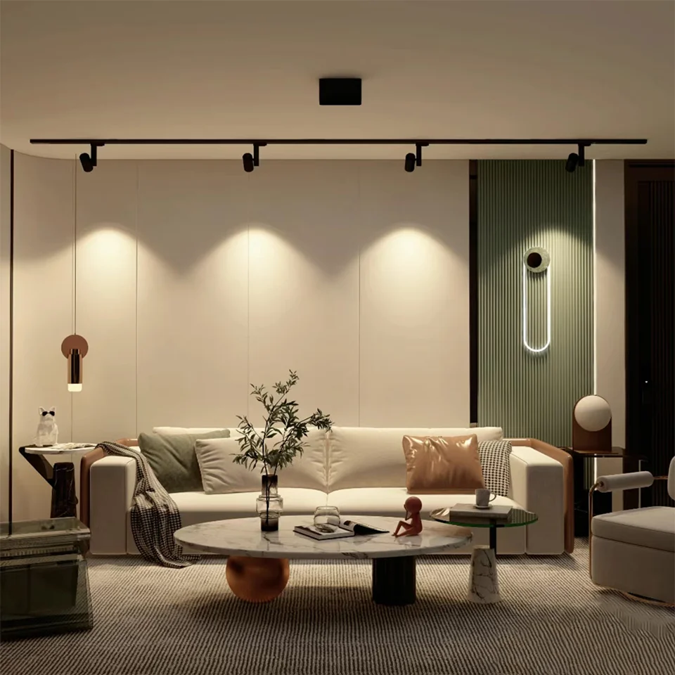 LED Track Light Spotlight AC175-265V 12W 20W 30W 40W Fixture COB Chip For Living Room Kitchen Room Home Store Decoration