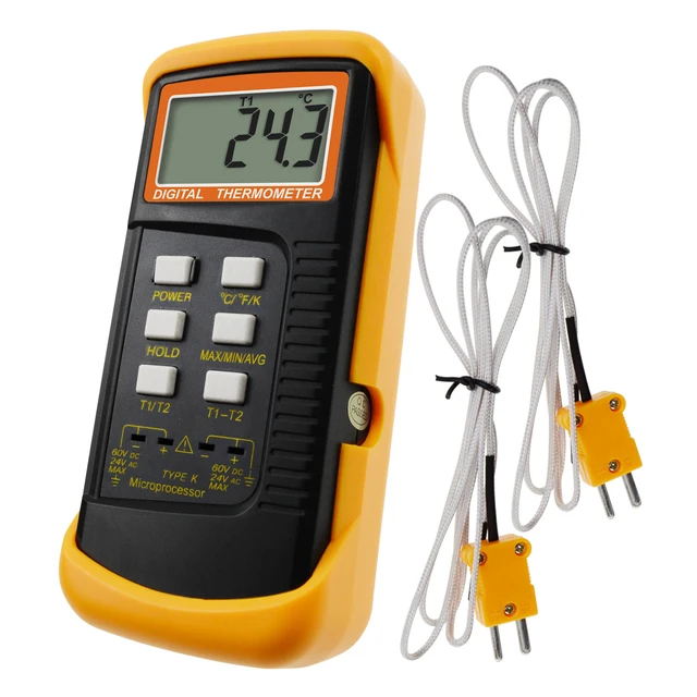 Thermocouple Thermometer Digital K Type Thermometer with 4 Thermocouples,  -328-2500℉ Measuring Range HVAC Thermometer - AliExpress