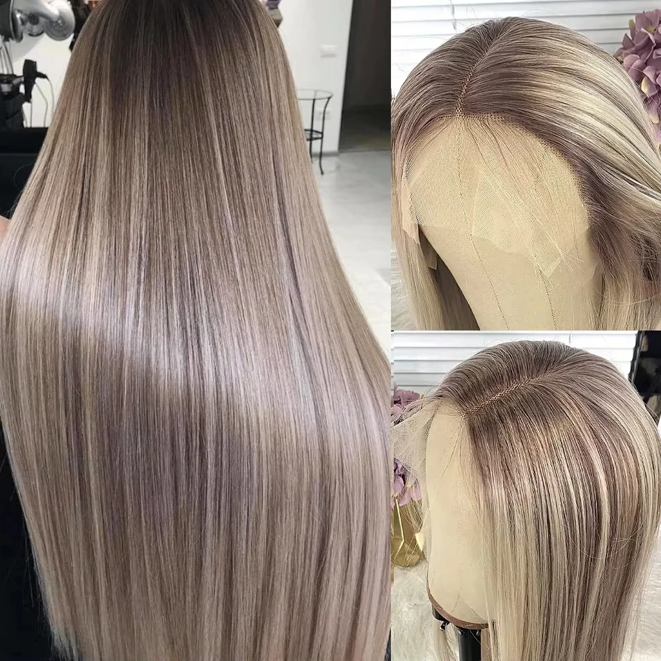 Bone Straight HD 30 36 Inch P18 613 Highlight Blonde 13x4 Lace Front Human Hair Wigs 13X6 Lace Frontal Remy Hair Wig Melodie