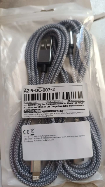 Fast Charging USB Charger Cable For iPhone 14 13 12 11 Xs Max Xr X 8 7 6 Plus iPad Origin Mobile Phone Long Data Cord 1m 2m 3m photo review