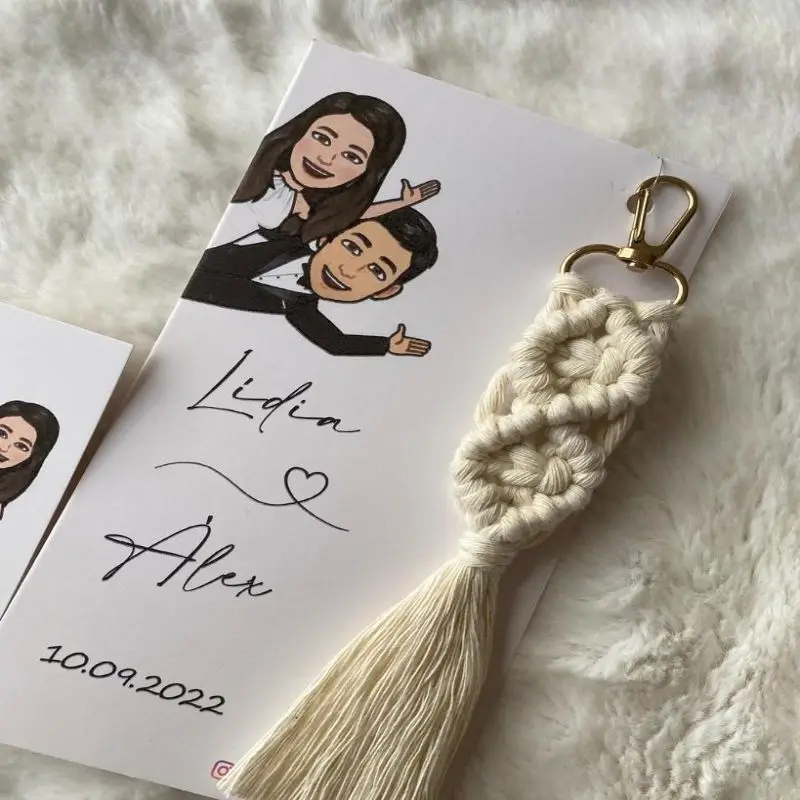 Portachiavi Macrame 50 Pezzi Possono Essere Personalizzati Compleanno Promessa Di Matrimonio Fidanzamento Matrimonio E Tutti I Tipi Di Occasioni Speci