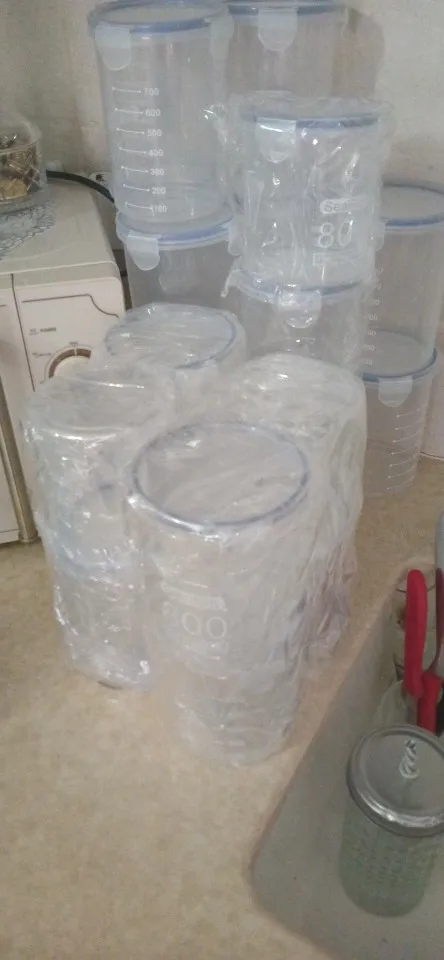 4Pcs Sealed Storage Box Transparent Kitchen Food Grain Organizer Storage Tank Plastic Large capacity Moisture-proof Sealed Jars photo review