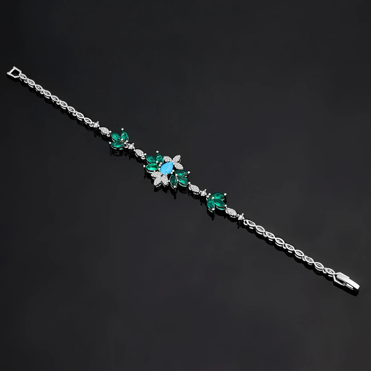 طقم مجوهرات زفاف فيروزي فاخر