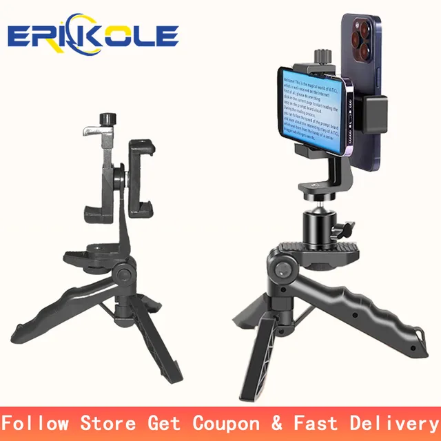 Universal Smartphone Video Vlogging Kit - Phone Teleprompter Prompter Clip for Phone Live Broadcast Video Subtitle Read Tripod 1