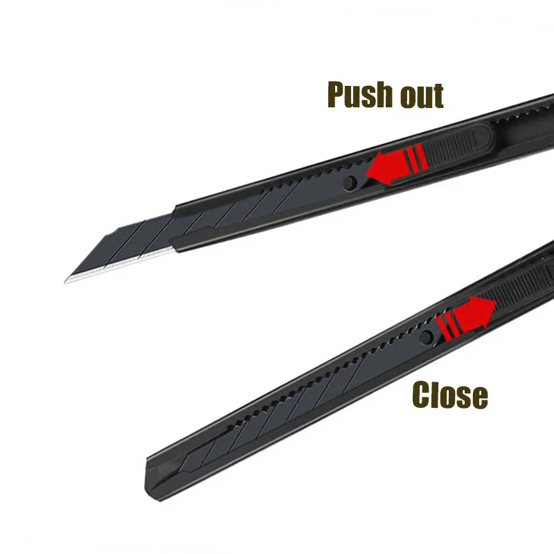 TOFAR 10pcs 30도 블랙 유틸리티 나이프 비닐 랩 자동차 스티커 창 색조 필름 벽지 절단 도구 9mm 스냅 블레이드 끄기