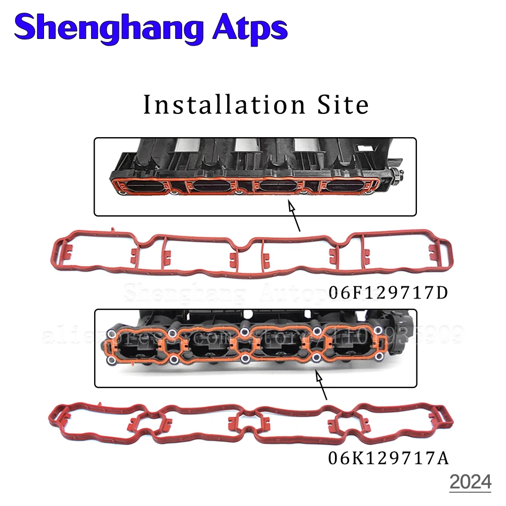 Intake Manifold Gasket For VW EOS CC Tiguan Golf Passat Audi A4 A5 A6 Q3 Q5 TT EA888 MK2 MK3 06F129717D,06F 129 717 D,06K129717A