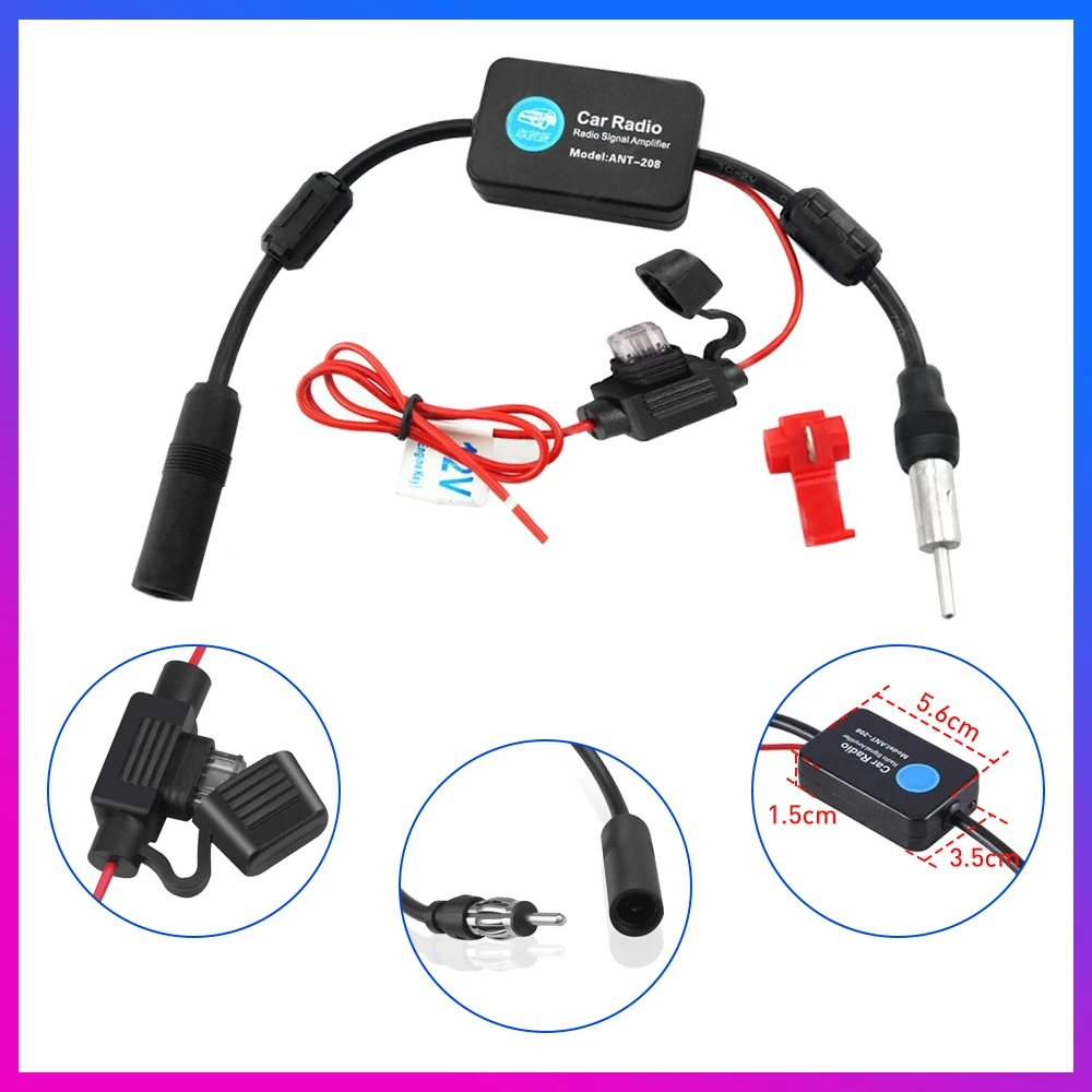 12V Auto Radio Antenne FM/AM Radio Signal Verstärker Booster Auto Antenne Auto  Antennen Booster 80-108MHZ Für Marine Boot Auto - AliExpress