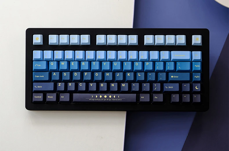 chaves moonrise keycaps cereja perfil pbt dye sub teclado mecânico lua ascensão keycap para mx switch com barra de espaço