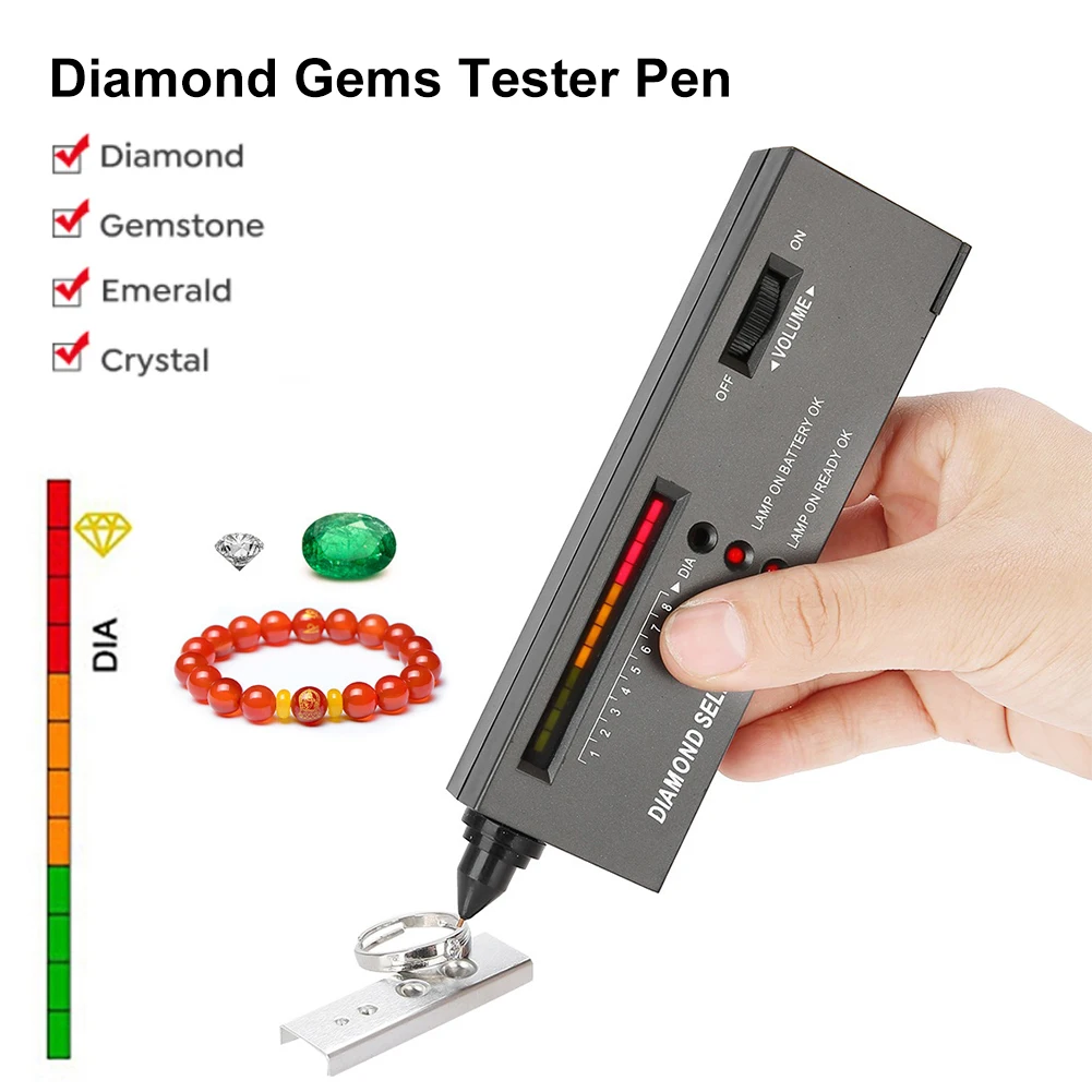 Diamond Tester Tester Ad Alta Precisione Diamond Tester Pen Jewelry Diamond Tester Strumento Di Selezione Di Pietre Preziose Portatili Indicatore Led 