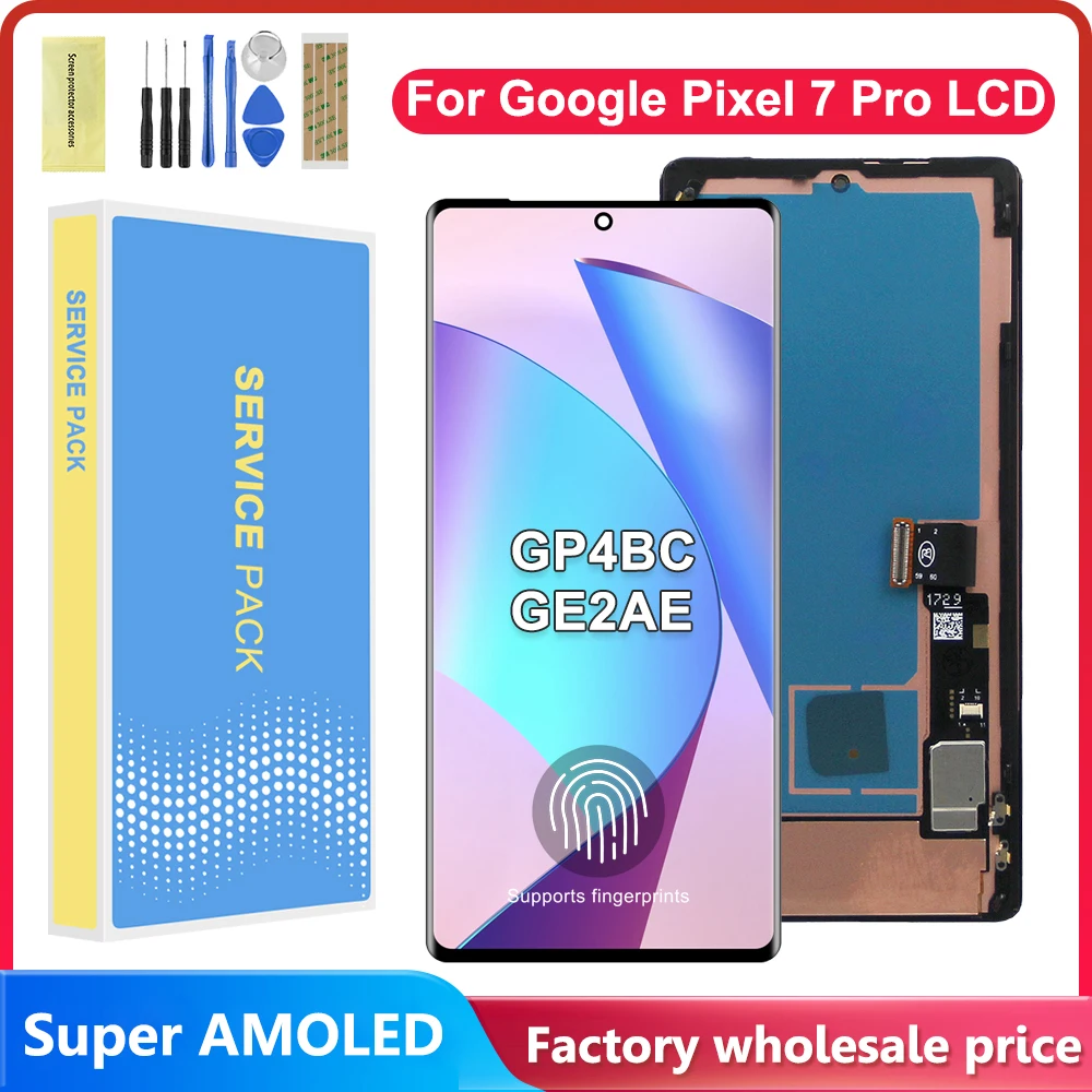 Lcd Super Amoled Con Cornice Per Google Pixel 7 Pro Lcd Per Google Pixel 7Pro Gp4Bc Ge2Ae Display Screen Touch Digitizer Assembly