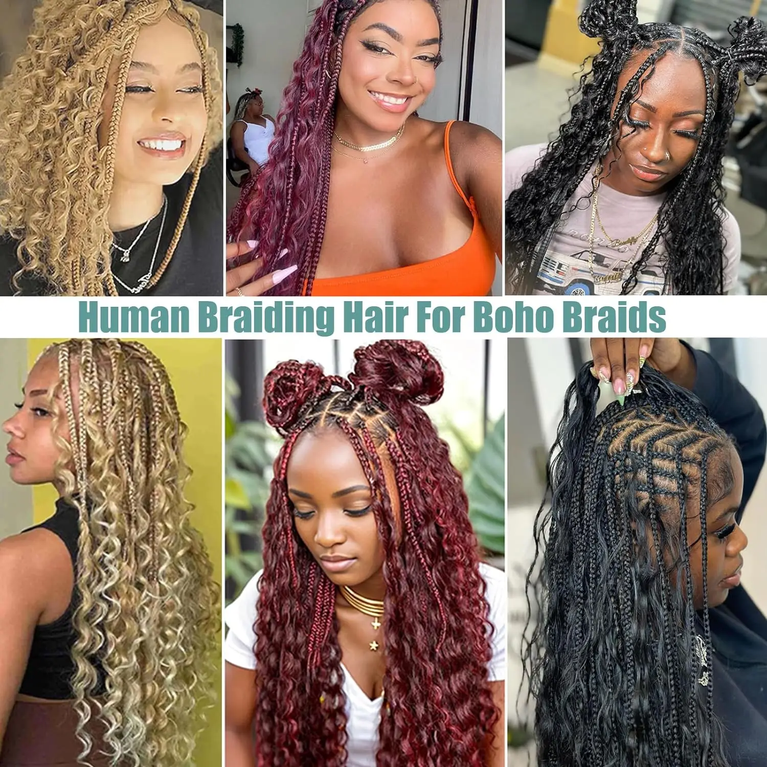 4/27 Highlight Ombre Deep Wave Human Hair Bulk for Boho Braids Curly Human Hair No Weft for Braiding Virgin Hair for Extensions 6