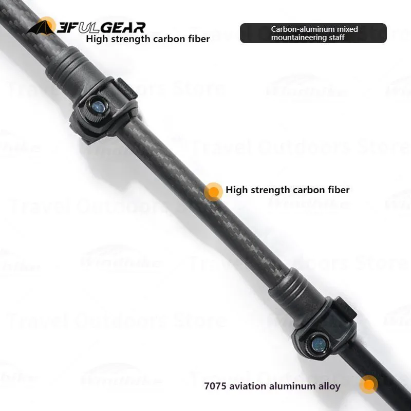 3F UL GEAR Ultralight Trekking Camping Climbing Walking Sticks Length Adjustable Carbon/Aluminum Alloy Outdoor Hiking Handle 4