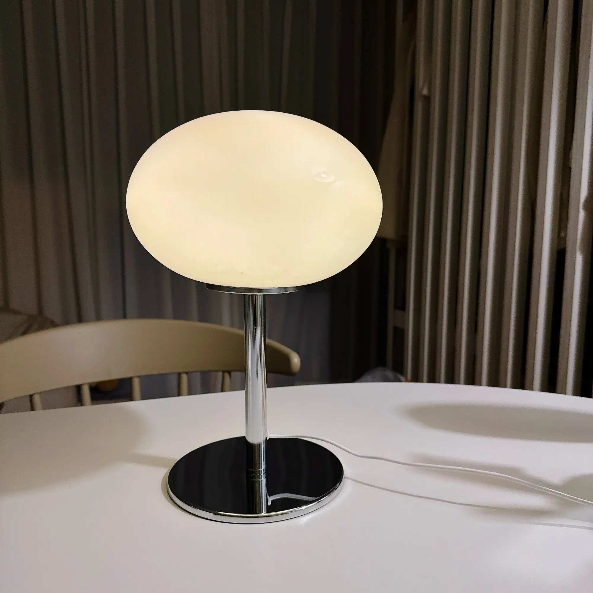 Lollipop Glow, Medieval Cream Glass Standing Lamp, Simple Atmosphere, Retro Design photo review