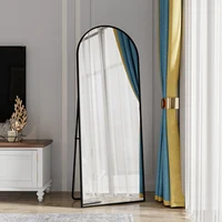 Зеркало в пол, см х 53, полноразмерное зеркало Almae, напольное зеркало, настенные зеркала, свободное зеркало, металлический каркас, черный — изображение 4