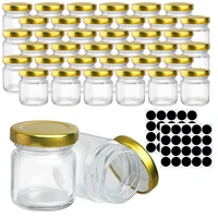 Small Glass Jars with Lids, 1.5 oz Mini Jam Jars, Small Honey Jars for Favors, Candle Jars for Candle Making for Gifts 1