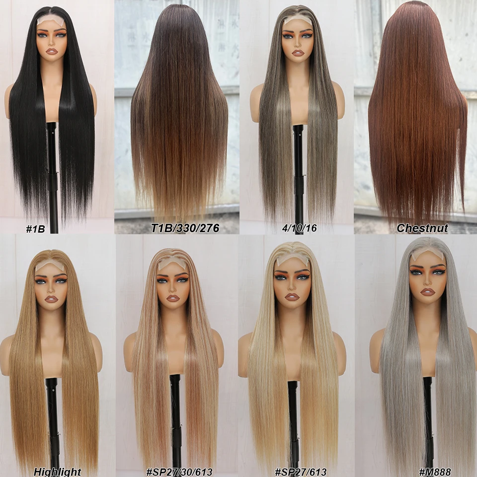 36 Inches 4X4 Lace Front Synthetic Straight Lace Closure HD Cosplay Frontal synthetic wig