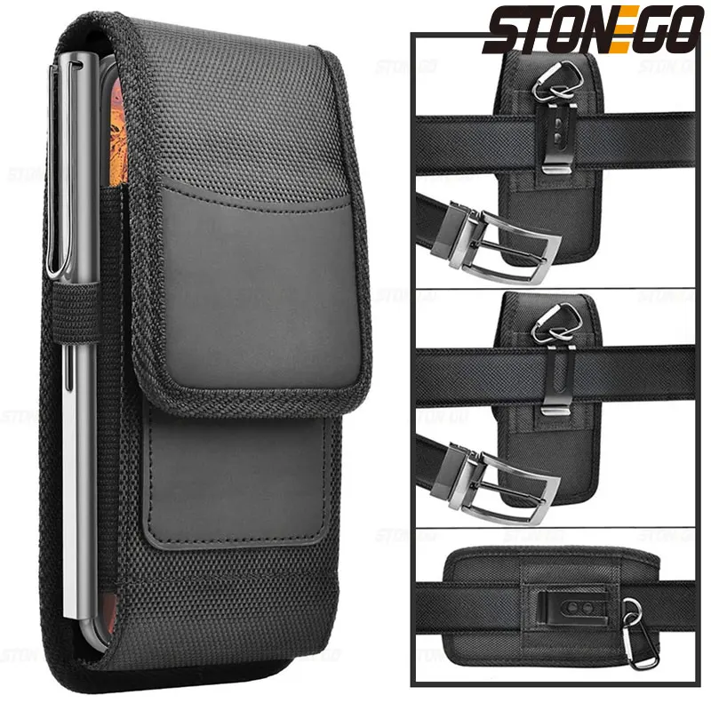 Vertical/Horizontal Universal 6.5in Phone Holster Waist Belt Clip Holder Pouch