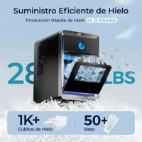 Machine à glaçons automatique - Machine à crème glacée portable en forme de croissant pour bar à domicile et boissons |   16 pièces toutes les 12 minutes |   3 tailles de glace |   12,7 kg de production par 24 h 2
