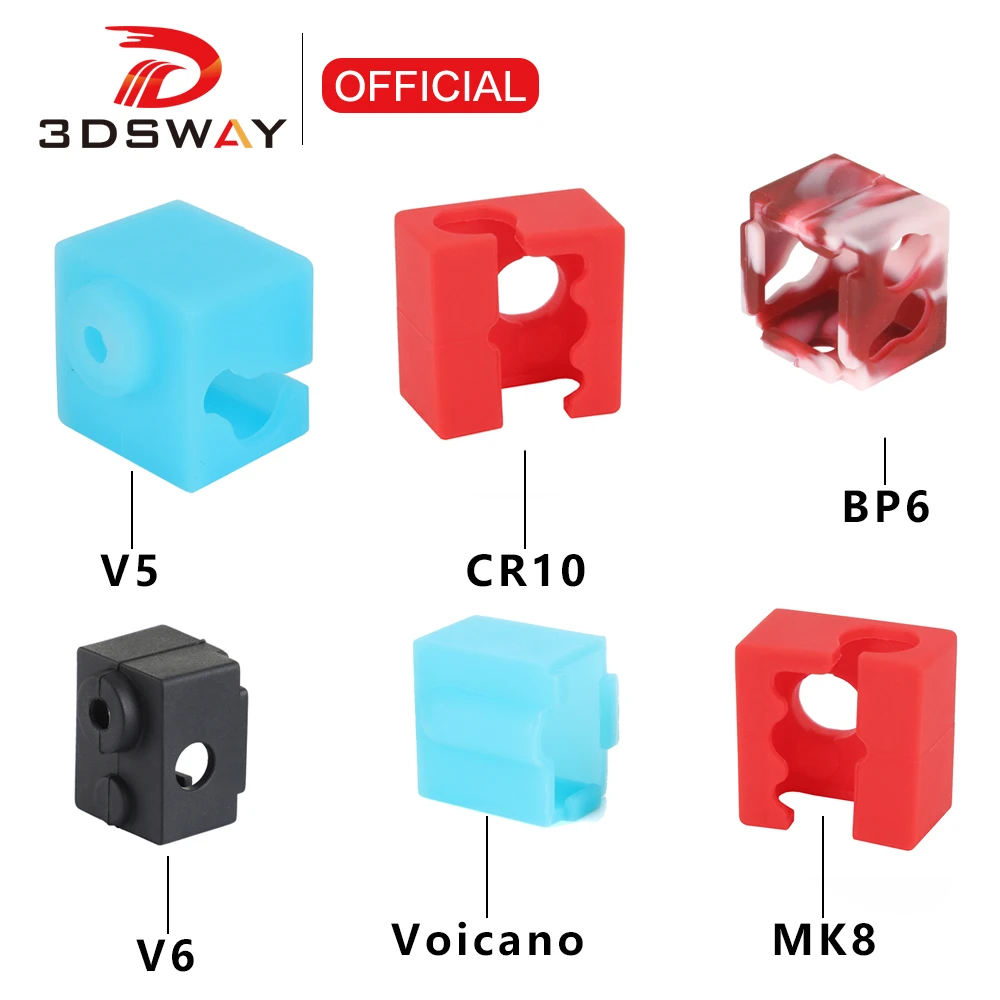 

For E3D V6/V5 MK7 MK8 MK9/Volnaco /BP6 Heat Block Socks Silicone Sleeve Heater Block Hotend Protector Cover For 3D Printer Parts