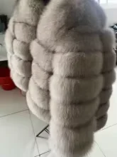 Real Fox Fur Coat Winter Jacket Women O-neck Thick Fashion 2025 Natural Fox Fur Raccoon Outerwear Warm Luxury Female Plus Size photo review