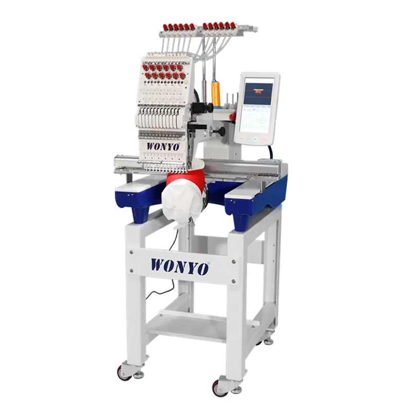 Single Head embroidery machine 3D Automatic Computer Cap T-shirt Flat 3D 12 Needle High Quality Embroidery Machine