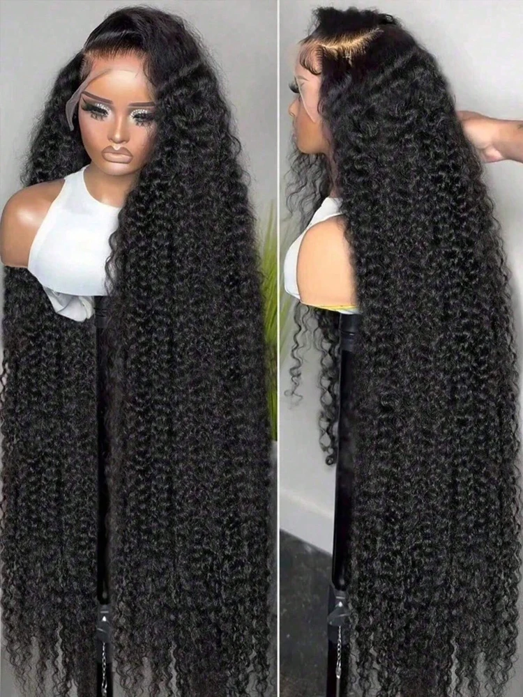 42 Inch Deep Wave Lace Front Wigs Human Hair 13x4 13x6 HD Lace Front Wigs for Women Pre Plucked Brazilian Curly Human Hair Wig 1