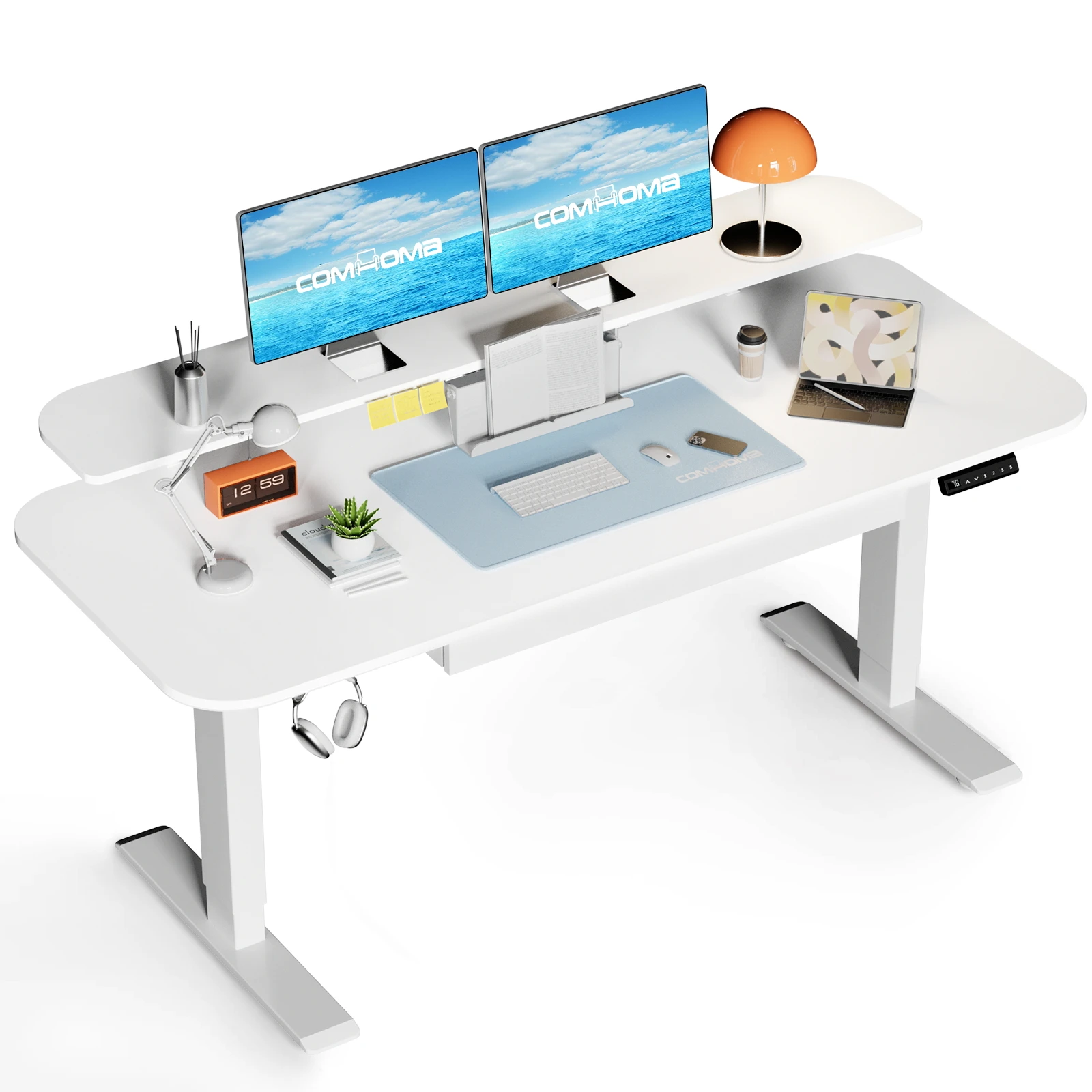 Devoko Electric Standing Desk Height Adjustable Desk 140 X 60 Cm, Stand