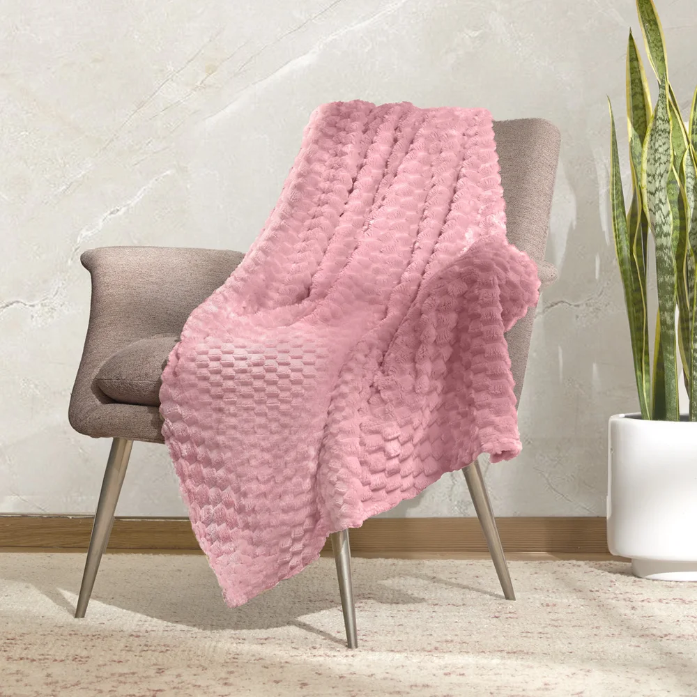 Frazada Texturizada 3D Flannel Jacquard, Varios colores, Extra suave y calientito, 110 cm x 165 cm Marca Elefantito Hogar
