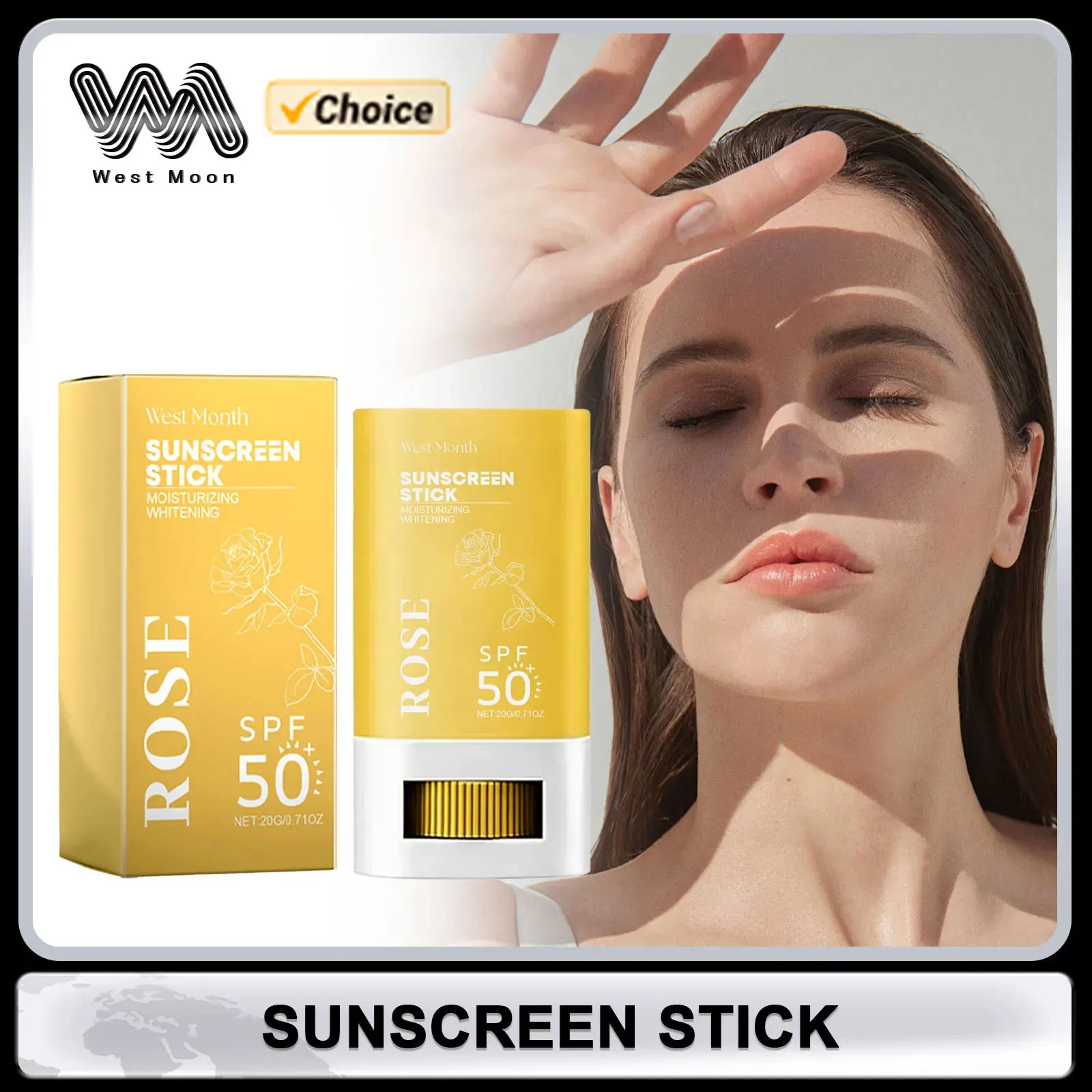 Sunscreen Stick Spf 50 UV Protection Oil-Control Dryness Improving Roughness Hydrating Skin Brightening Skin Care Sunblock Stick