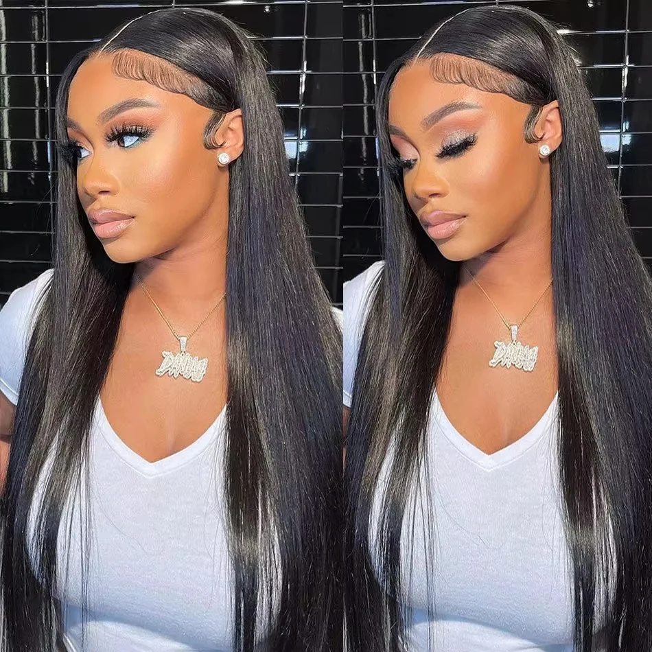 Glueless Wigs Human Hair Ready To Wear Bone Straight Lace Front Wigs Human Hair 7x5 Pre Cut Hd Lace Closure Wigs For Women 6