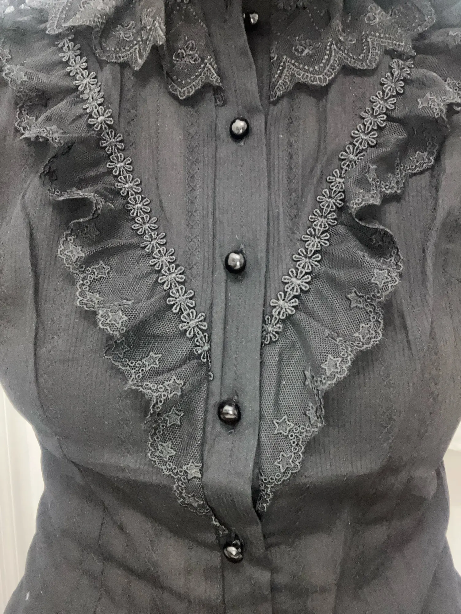 Black Ruffled Blouse - Gothic Aesthetic photo review