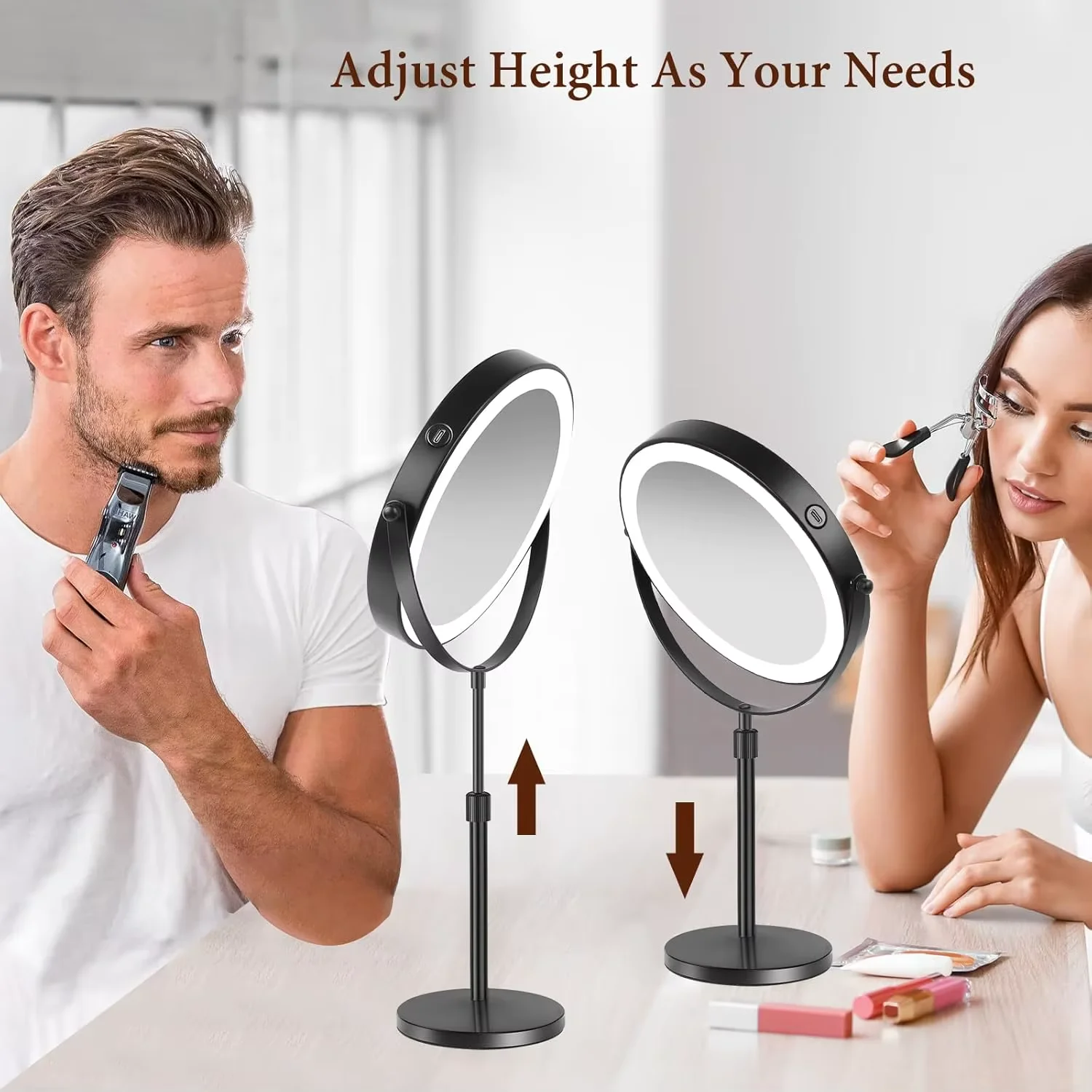 Lighted Makeup Mirror 1x To 10x Magnification Tabletop Vanity - Image 16