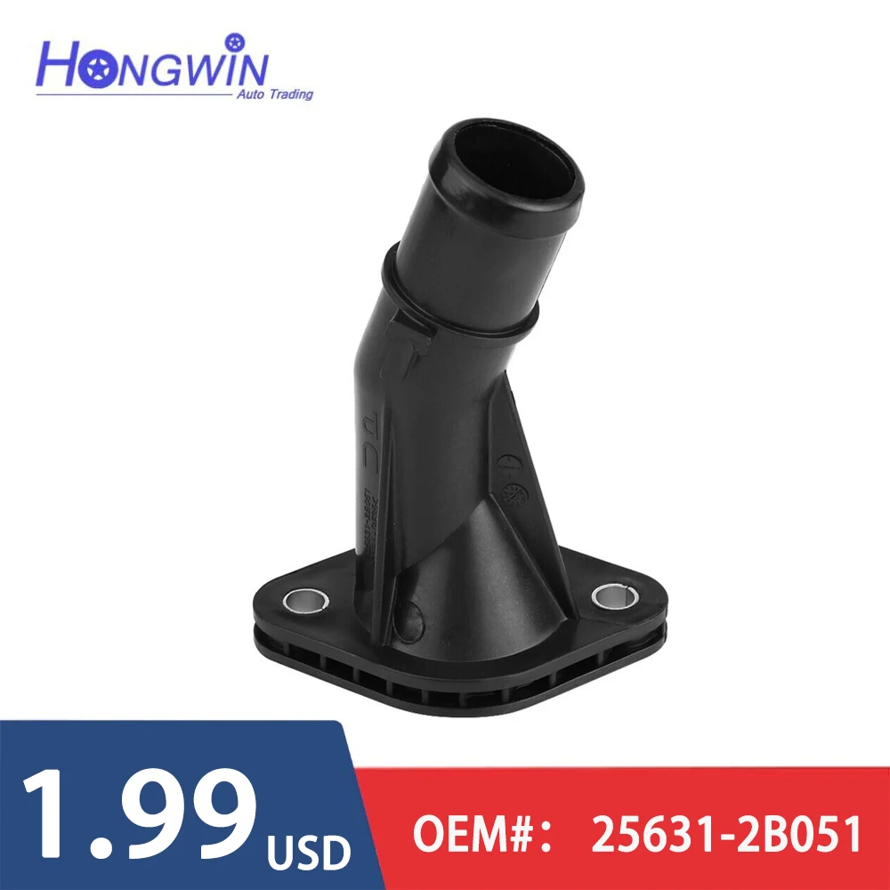 Engine Coolant Thermostat 25631-2B051 Engine Coolant Thermostat Housing Water Inlet Outlet For Hyundai Accent Elantra GT Veloster Kia Rio Soul 1.6L 11-18