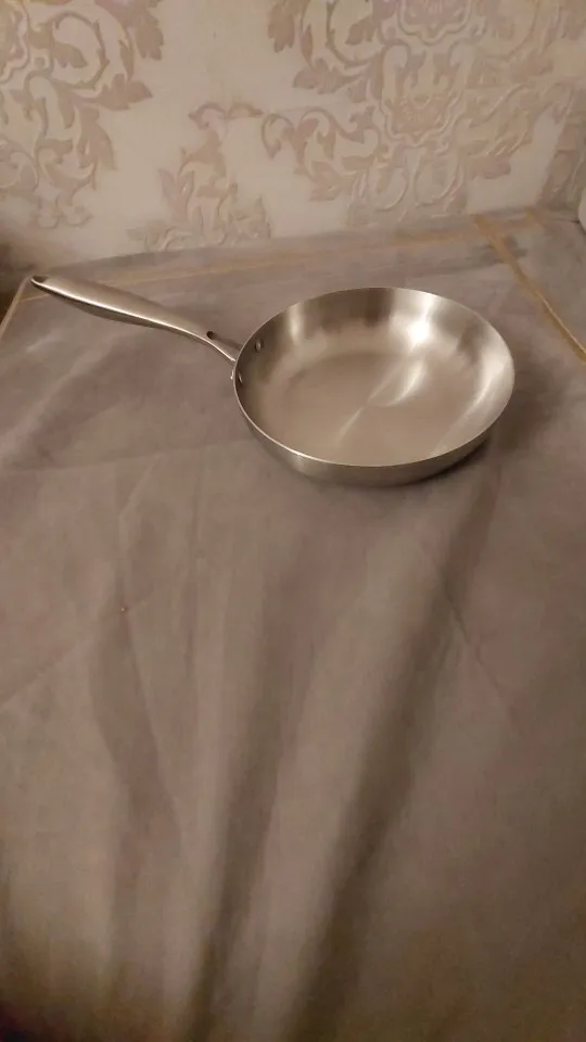 304 Stainless Steel NonStick Frying Pan Uncoated Steak Pan for Gas